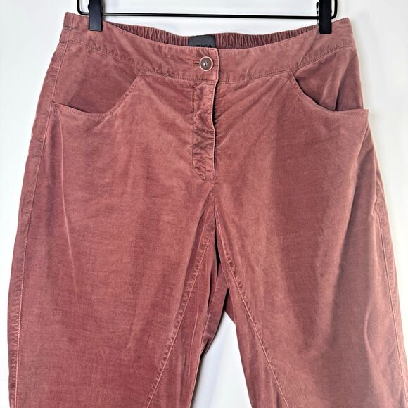 Oska Corduroy Pants Women 3 Mauve Pink Cotton Blend Roll Cuff Relaxed Minimalist - Picture 2 of 15